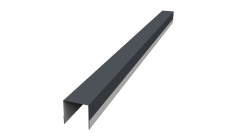 Планка вертикальная обратная для забора жалюзи Palermo Grand Line 0,7 PE RAL 7024 мокрый асфальт (1,8м)