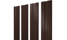 Штакетник Твин с прямым резом Grand Line 0,45 Drap TR RAL 8017 шоколад