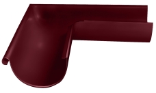 Угол желоба внешний GL PE 90 гр 125 мм RAL 3005 красное вино