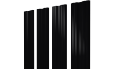 Штакетник Twin с прямым резом Grand Line 0,45 Drap TR RAL 9005 черный