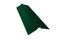Планка конька прямоугольного 115х30х115 0,45 PE с пленкой RAL 6005 зеленый мох (2м)