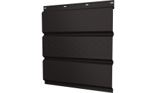 Софит металлический Классик v01 Grand Line центральная перфорация 0,5 Satin Matt с пленкой RR 32 темно-коричневый