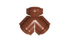 Тройник Y конька полукруглого 0,45 PE с пленкой RAL 8004 терракота