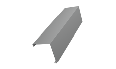 Декоративная накладка на столб универсальная угловая 62х55 для забора жалюзи 0,5 Satin RAL 9006 бело-алюминиевый (2,5м)