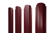 Штакетник П-образный A фигурный 0,45 PE-Double RAL 3005 красное вино