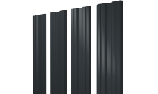 Штакетник Twin с прямым резом Grand Line 0,5 Velur X RAL 7016 антрацитово-серый