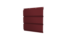 Софит металлический Grand Line без перфорации 0,45 Drap TX с пленкой RAL 3005 красное вино