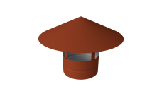 Дымник на трубу круглый d135 0,5 Satin с пленкой RAL 8004 терракота