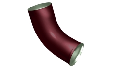 Колено стока Grand Line ПЭ 90мм RAL 3005 красное вино