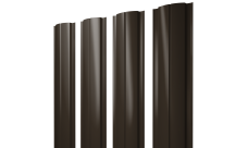 Штакетник Полукруглый Slim с прямым резом Grand Line 0,5 Atlas X RR 32 темно-коричневый