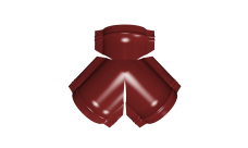 Тройник Y малого конька полукруглого 0,5 Satin с пленкой RAL 3011 коричнево-красный