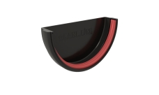 Заглушка желоба Классика 120 ПВХ GL черная (RAL 9005)