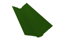 Планка ендовы верхней фигурной 100x100 0,45 PE с пленкой RAL 6002 лиственно-зеленый (2м)