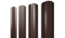 Штакетник М-образный A фигурный Grand Line 0,4 PE RAL 8017 шоколад