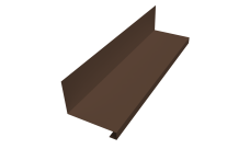 Планка примыкание нижнее к трубе фальц Grand Line 0,45 Drap ТХ двухсторонний RAL 8017 шоколад (3м)