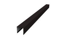 Планка вертикальная лицевая для горизонтального монтажа штакетника Grand Line 0,5 PurLite Matt RAL 9005 черный (1,8м)