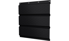 Софит металлический Классик v01 Grand Line полная перфорация 0,5 Satin Matt с пленкой RAL 9005 черный