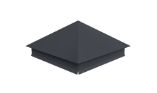 Колпак на столб 390х390мм с отливом 0,45 Drap с пленкой RAL 7024 мокрый асфальт