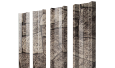 Штакетник М-образный A с прямым резом Grand Line 0,45 Print Elite King Stone TwinColor