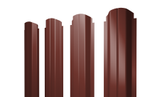 Штакетник П-образный A фигурный 0,45 PE RAL 3009 оксидно-красный