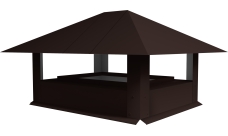 Дымник на трубу 520х390мм 0,45 Drap TX с пленкой RAL 8017 шоколад