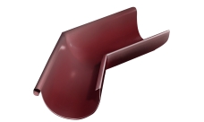 Угол желоба внешний Grand Line PU 135 гр 125 мм RAL 3005 красное вино