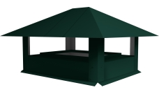 Дымник на трубу 520х390мм 0,5 Satin с пленкой RAL 6005 зеленый мох