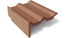 Боковая цементно-песчаная черепица Braas Франкфуртская левая, коричневый