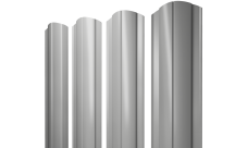 Штакетник Круглый фигурный 0,45 PE RAL 9006 бело-алюминиевый