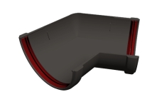 Угол желоба 135 град.Классика 120 ПВХ Grand Line графит (RAL 7024)