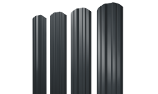 Штакетник Твин фигурный Grand Line 0,45 Драп RAL 7016 антрацитово-серый