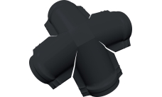 Четверник конька малого полукруглого Grand Line 0,5 PurLite Matt с пленкой RAL 7024 мокрый асфальт