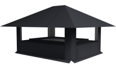 Дымник на трубу 520х390мм 0,5 Satin Matt с пленкой RAL 7024 мокрый асфальт