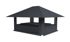 Дымник на трубу 520х390мм 0,5 Satin Matt с пленкой RAL 7024 мокрый асфальт