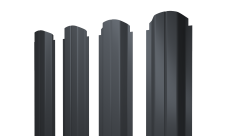 Штакетник П-образный A фигурный Grand Line 0,5 PurPro RAL 7024 мокрый асфальт