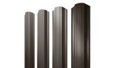 Штакетник Прямоугольный фигурный Grand Line 0,5 PurPro RR 32 темно-коричневый