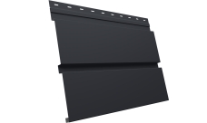 Софит металлический Квадро Брус v01 Grand Line без перфорации 0,45 Drap TX с пленкой RAL 7024 мокрый асфальт