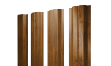 Штакетник П-образный A с прямым резом Grand Line 0,45 Print Elite Golden Wood TwinColor