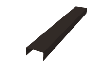 Крышка забора для горизонтального монтажа штакетника 0,45 PE-Double RR 32 темно-коричневый (2,5м)