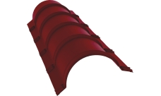 Планка конька полукруглого Grand Line 0,45 Drap TX RAL 3005 красное вино (1,97м)