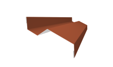 Планка примыкания внакладку 25х17х35х17 Grand Line 0,5 Сатин матовый ТХ RAL 8004 терракота (3м)