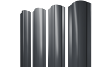 Штакетник Круглый фигурный Grand Line 0,45 Drap ST lite RAL 7024 мокрый асфальт