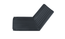 Колено трубы гофрированное боковое левое Vortex Lite 76х102мм Matt RAL 7024 мокрый асфальт