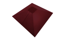 Колпак на столб под фонарь 390х390мм 0,5 Satin с пленкой RAL 3005 красное вино