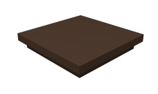 Колпак на столб плоский 390х390мм 0,5 Satin с пленкой RAL 8017 шоколад