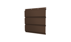 Софит металлический Grand Line без перфорации 0,45 Drap-double TX с пленкой RAL 8017 шоколад
