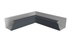 Угол желоба со сварным швом внутренний Vortex Lite 130мм RAL 7024 мокрый асфальт