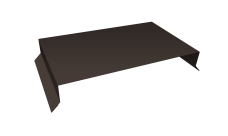 Парапетная крышка прямая 390мм 0,5 Atlas X с пленкой RR 32 темно-коричневый (2м)