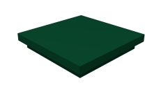 Колпак на столб плоский 390х390мм 0,5 Satin с пленкой RAL 6005 зеленый мох