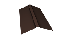 Планка конька прямоугольного 150х30х150 Grand Line 0,5 PurLite Matt RAL 8017 шоколад (3м)